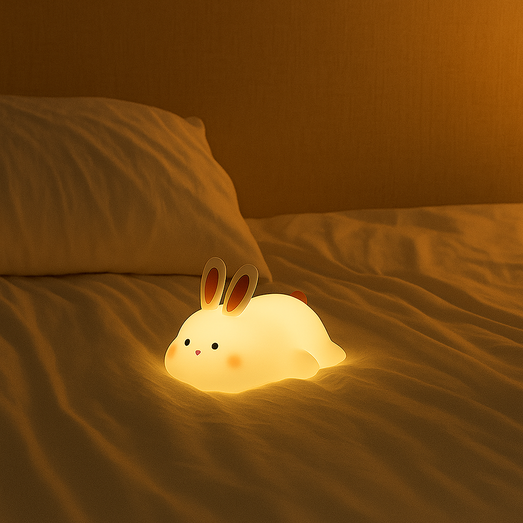 Veilleuse LED en forme de lapin – Veilleuse douce et réconfortante pour décoration de chambre bébé ou enfant